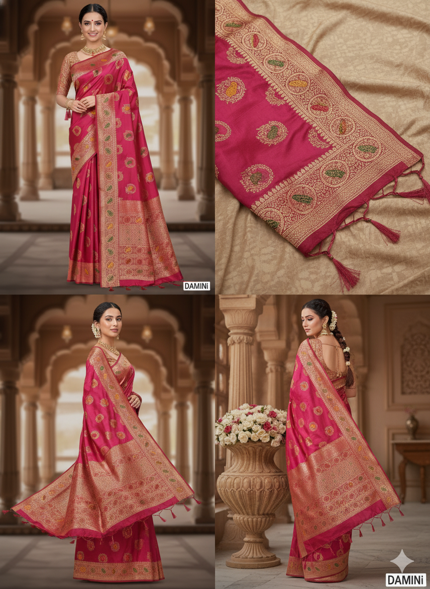 ProductExquisite Damini Silk Saree - A Timeless Blend of Tradition and Elegance - Image 7