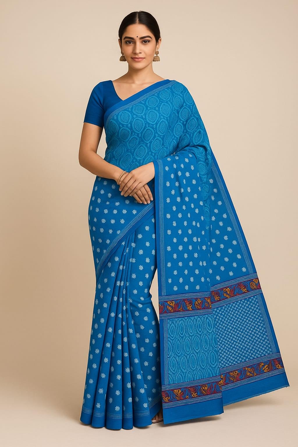 Blue Fashionable Saree