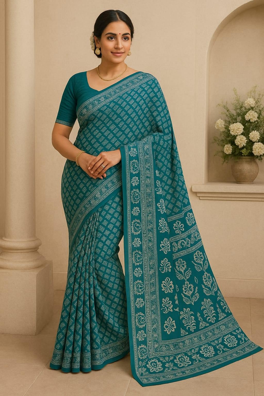 Pine Green Fabulous Saree