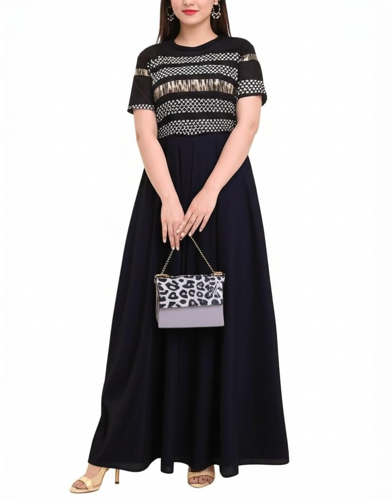 Purple White Women Handbag